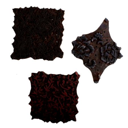 Set of 3 Piece New Wooden Printing Block